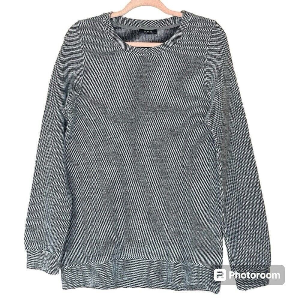 VTG A.P.C. Wool Blend Black & White Sweater Sz S Unisex Classic Preppy Minimal